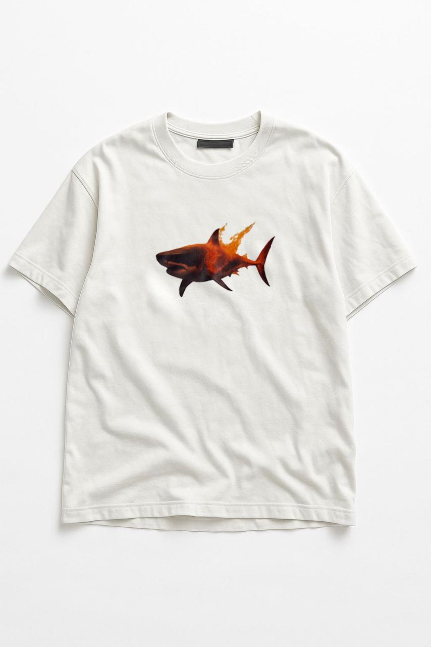Flaming Shark Tee